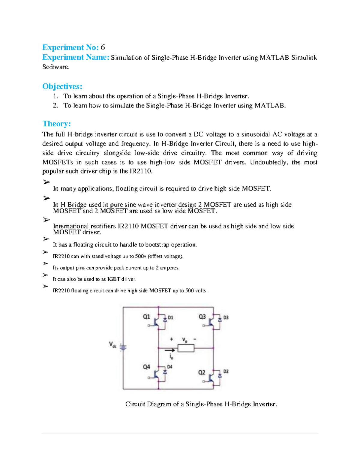 LabReport6 Lab Report for Power System Protection Experiment No