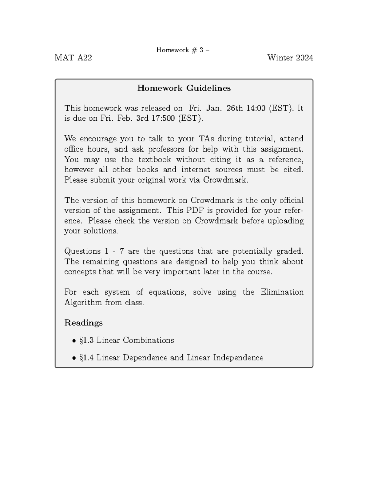 Mat a22 homework 03 - MAT A Homework # 3 – Winter 2024 Homework ...