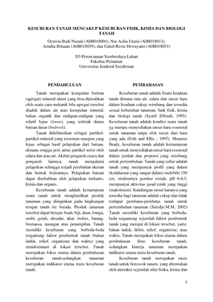 Hasil Praktikum Kesuburan Tanah Dan Pemupukan - Tabel 1. Pengamatan ...