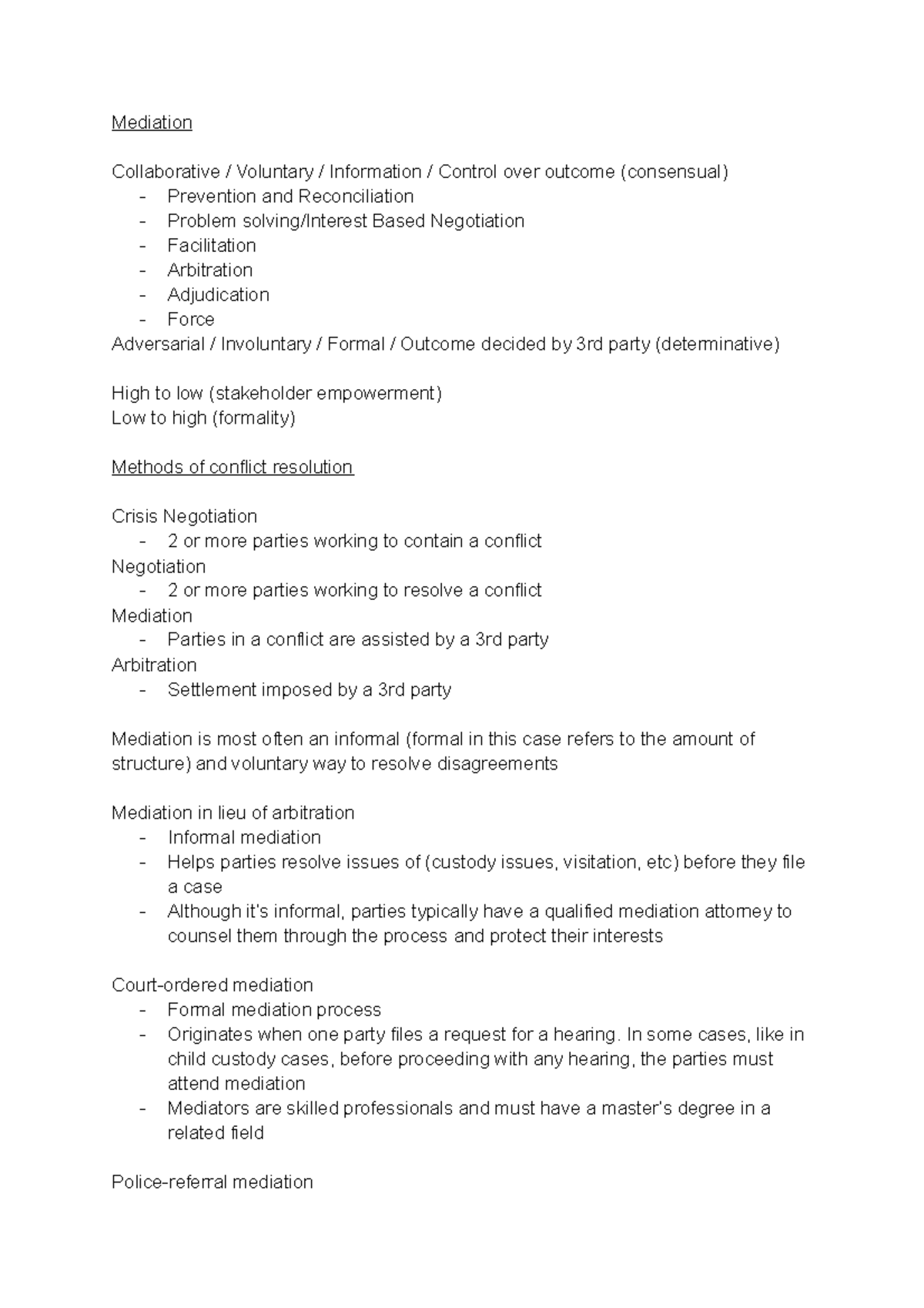 Types Of Conflict Resolution Methods - Mediation Collaborative 