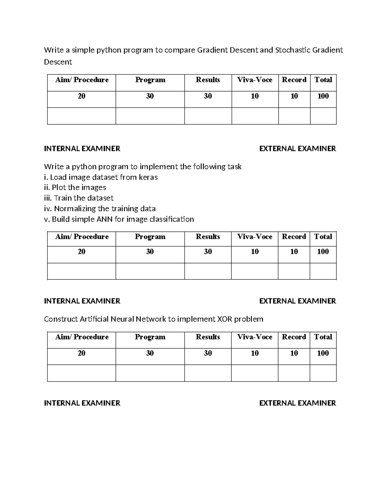 Dl question set 1 - IT IS VERY USEFUL INFORMATION - Write a simple ...