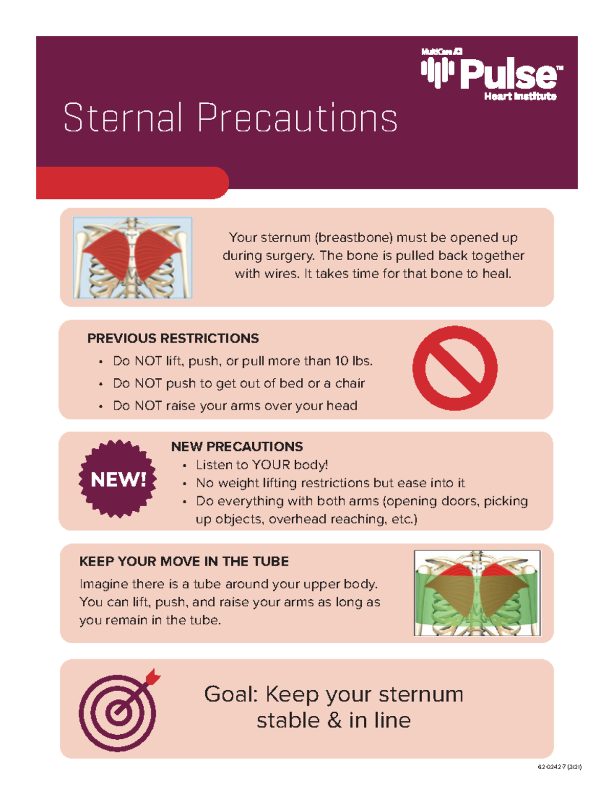 Sternal Precautions Sternal Precautions Your Sternum Breastbone Must Be Opened Up During