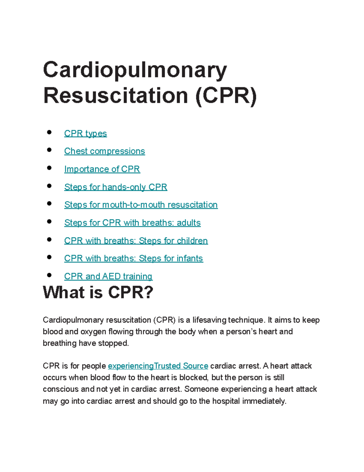 CPR - cardiopulmonary resuscitation - Cardiopulmonary Resuscitation ...