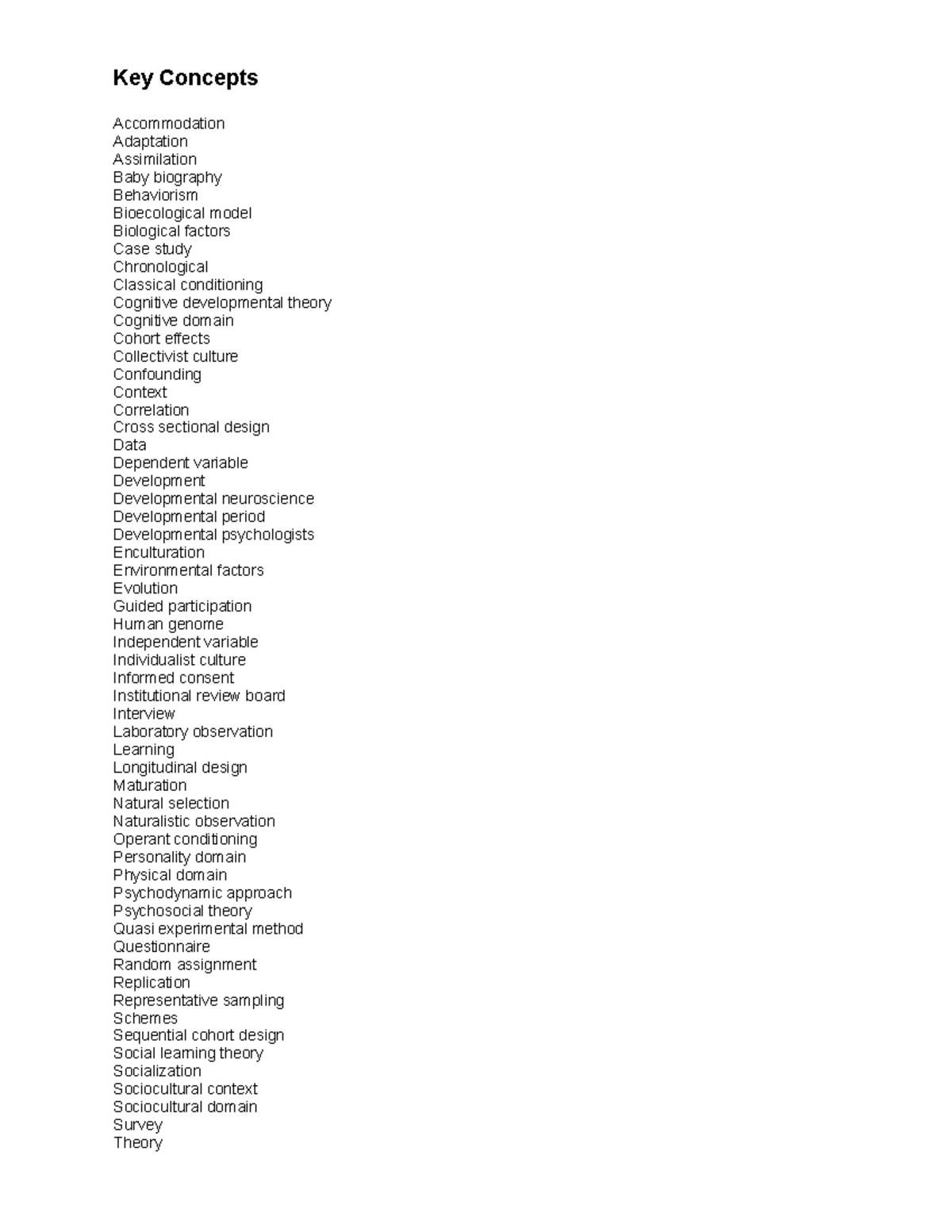 Ch 1 Key Concepts - Key terms for chapter 1 - Key Concepts ...