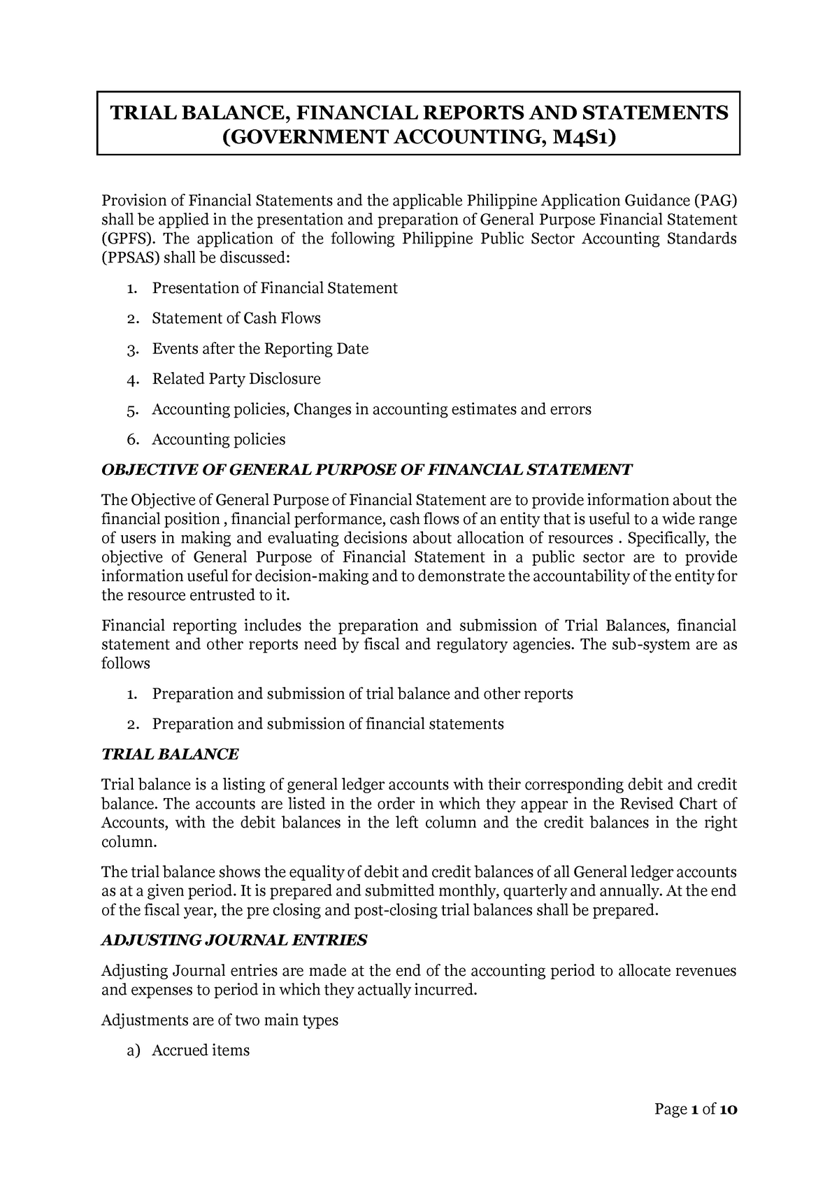 GOV-ACC-M4S1 - Government Accounting by Punzalan summary notes - TRIAL ...