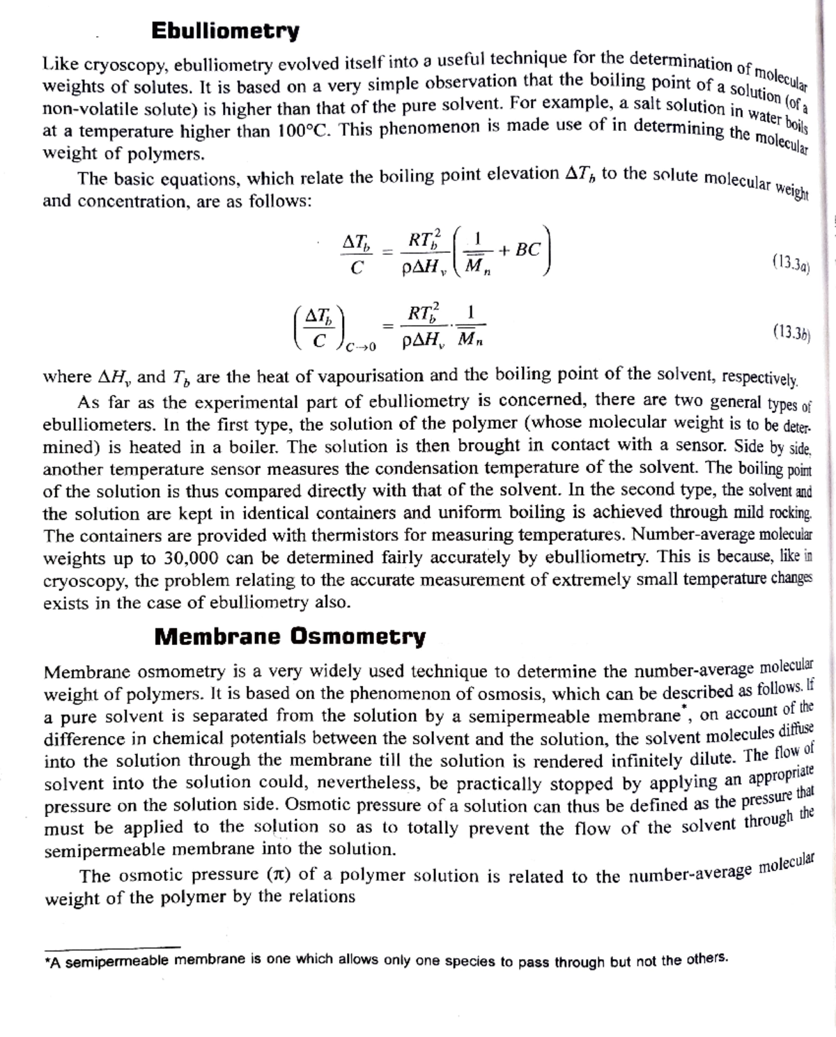 Ebulliometry and membrane osmometry - Ebulliometry Like cryoscopy ...