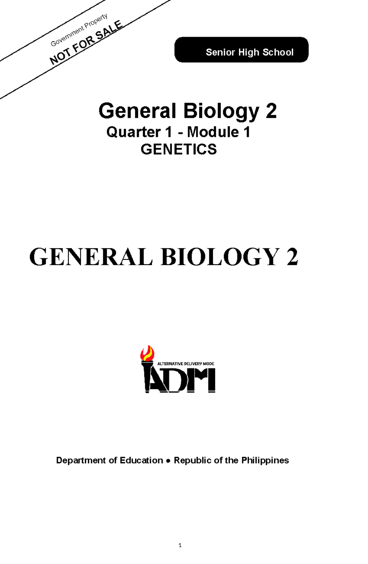 Grade General Biology Q W Compress General Biology Quarter Module Genetics