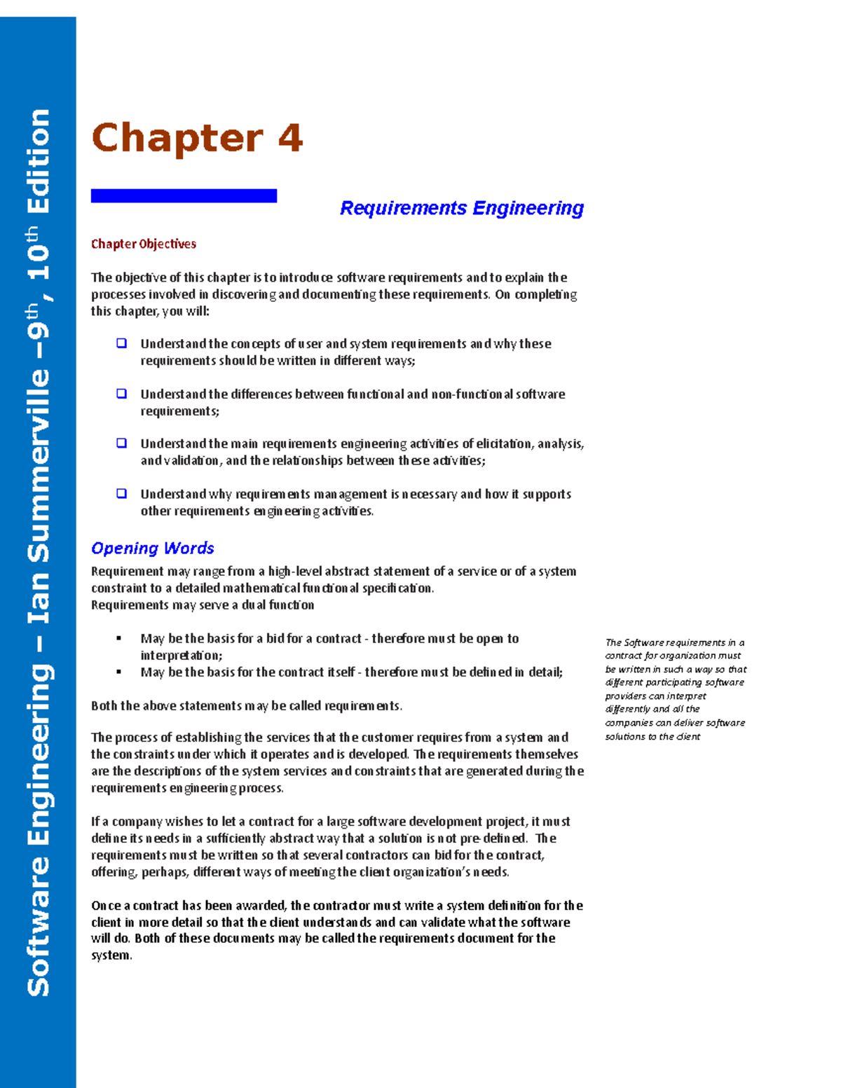 Chapter 4- Requirements Engineering - Chapter 4 Requirements ...