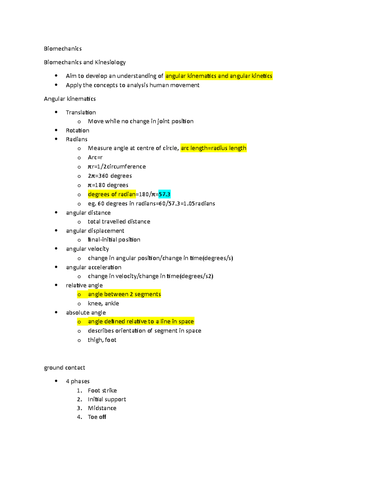 Biomechanics week 3 - Kinesiology - Biomechanics Biomechanics and ...