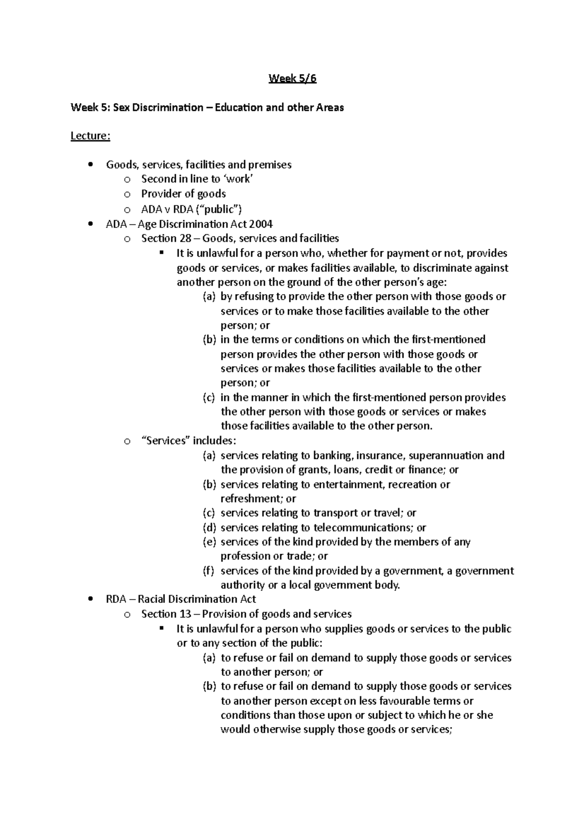 Week 5 - Summary of lectures and reading - Week 5/ Week 5: Sex ...