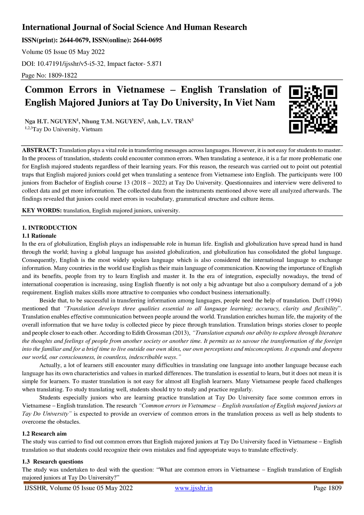 Common Errors In Translation - International Journal Of Social Science ...