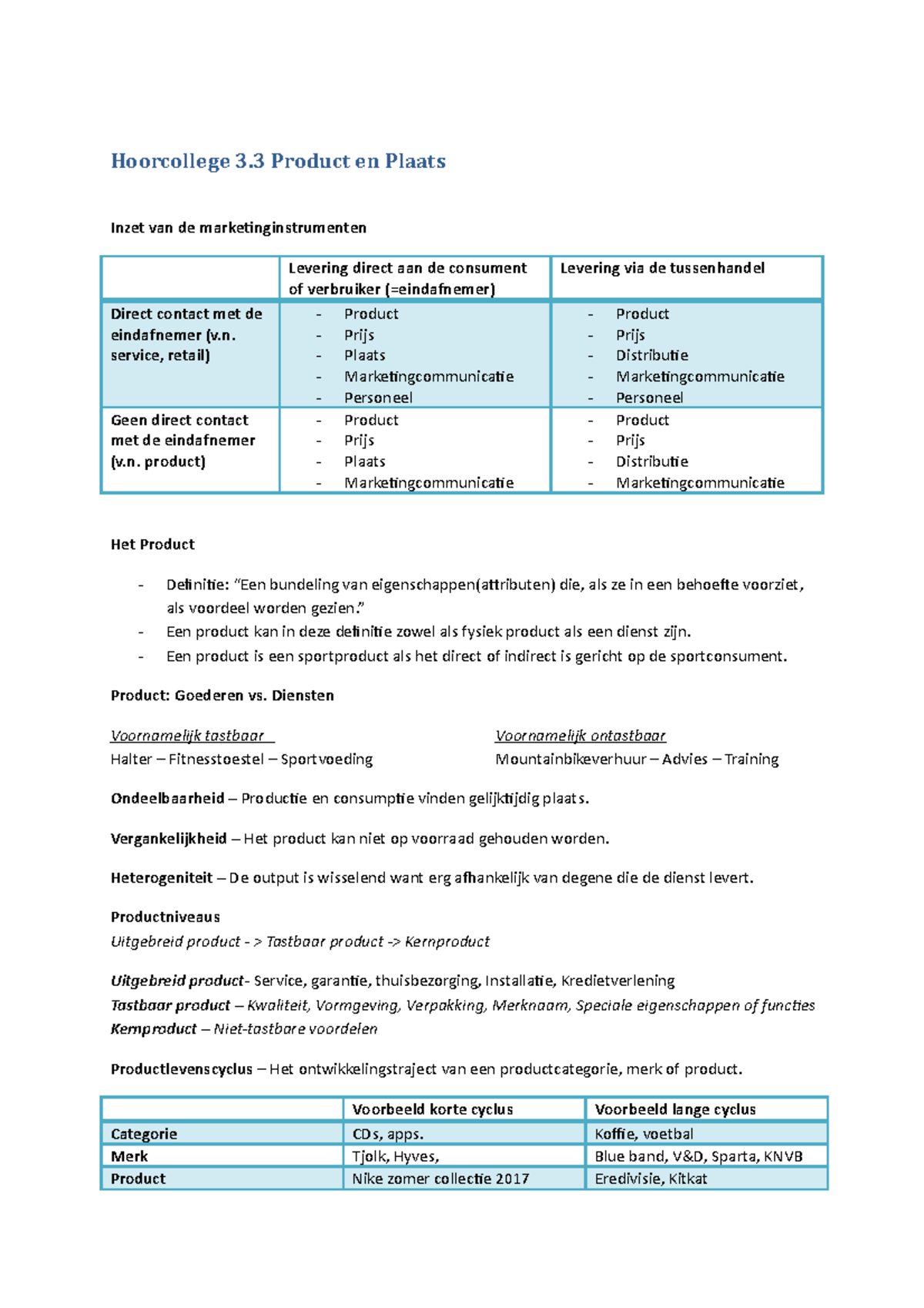 Hoorcollege 3.3 Product En Plaats - Hoorcollege 3 Product En Plaats ...