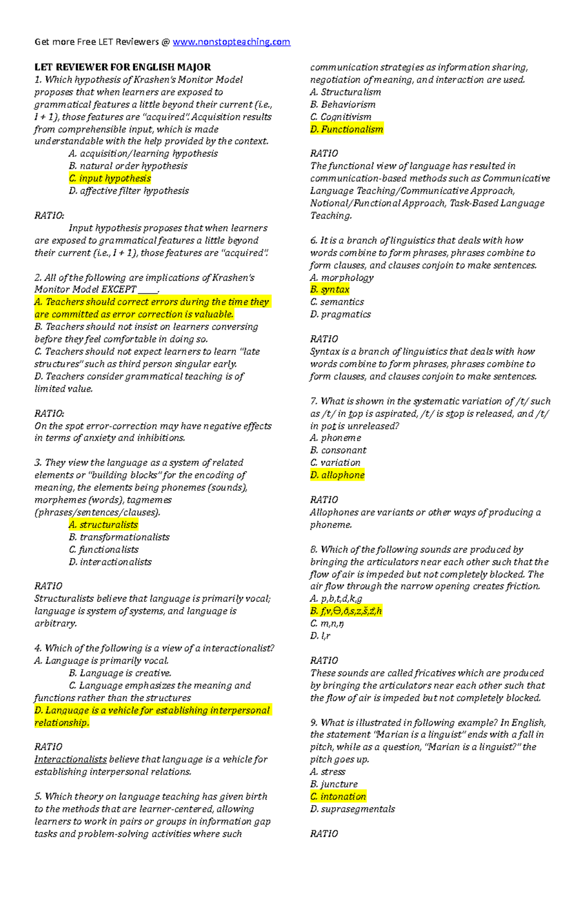English Part 3 - Materials belongs to the rightful owner - LET REVIEWER ...