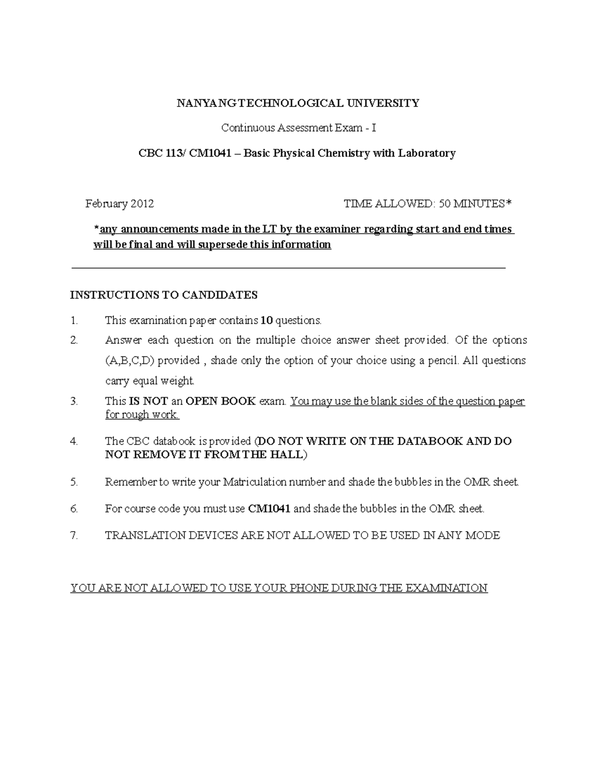 Ca 1 Cm1041 2012 Question Paper Cm1021 Ntu Studocu Ca 1 Cm1041 2012 Question Paper Cm1021 Ntu Studocu