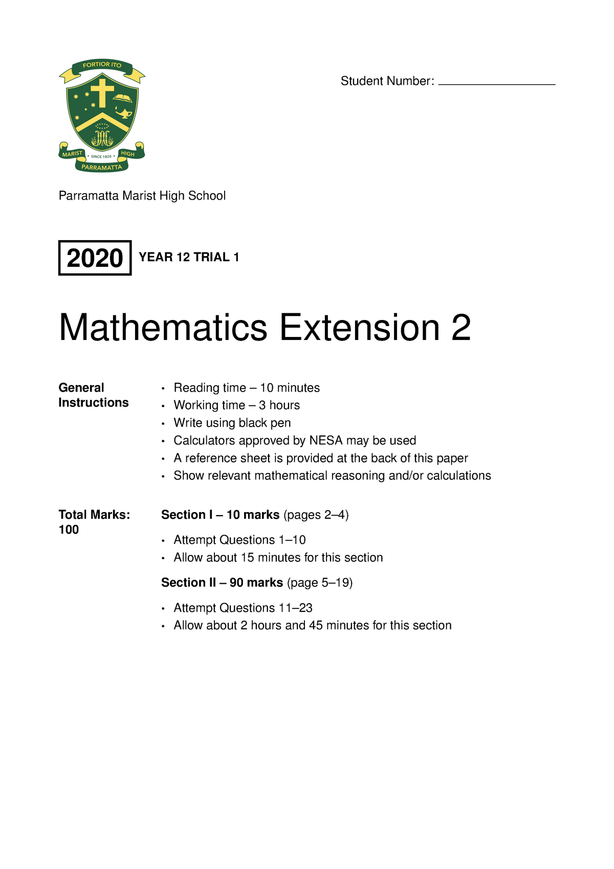 4U Paramatta 2020 with Sols - Student Number: Parramatta Marist High ...