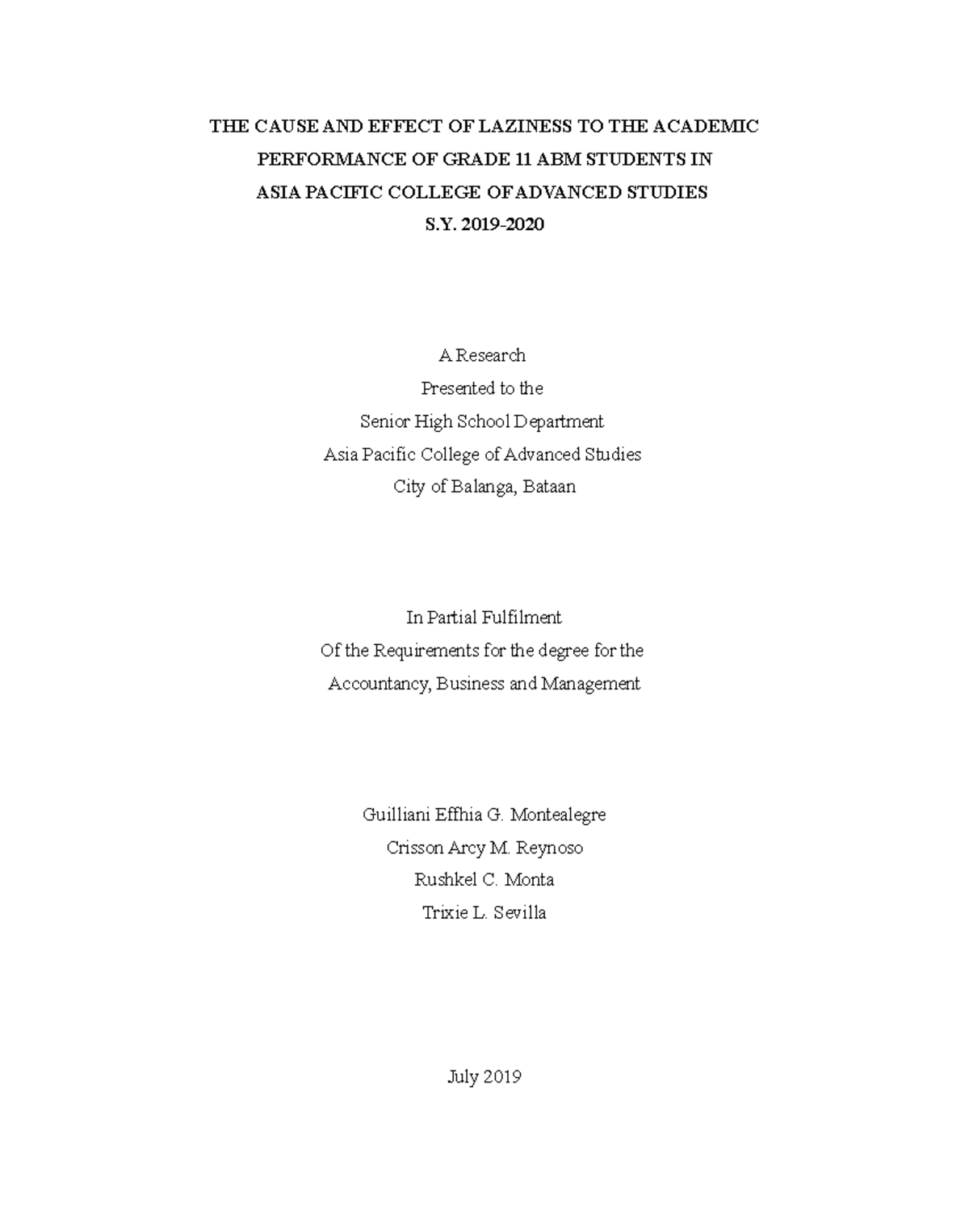 research title for office administration students