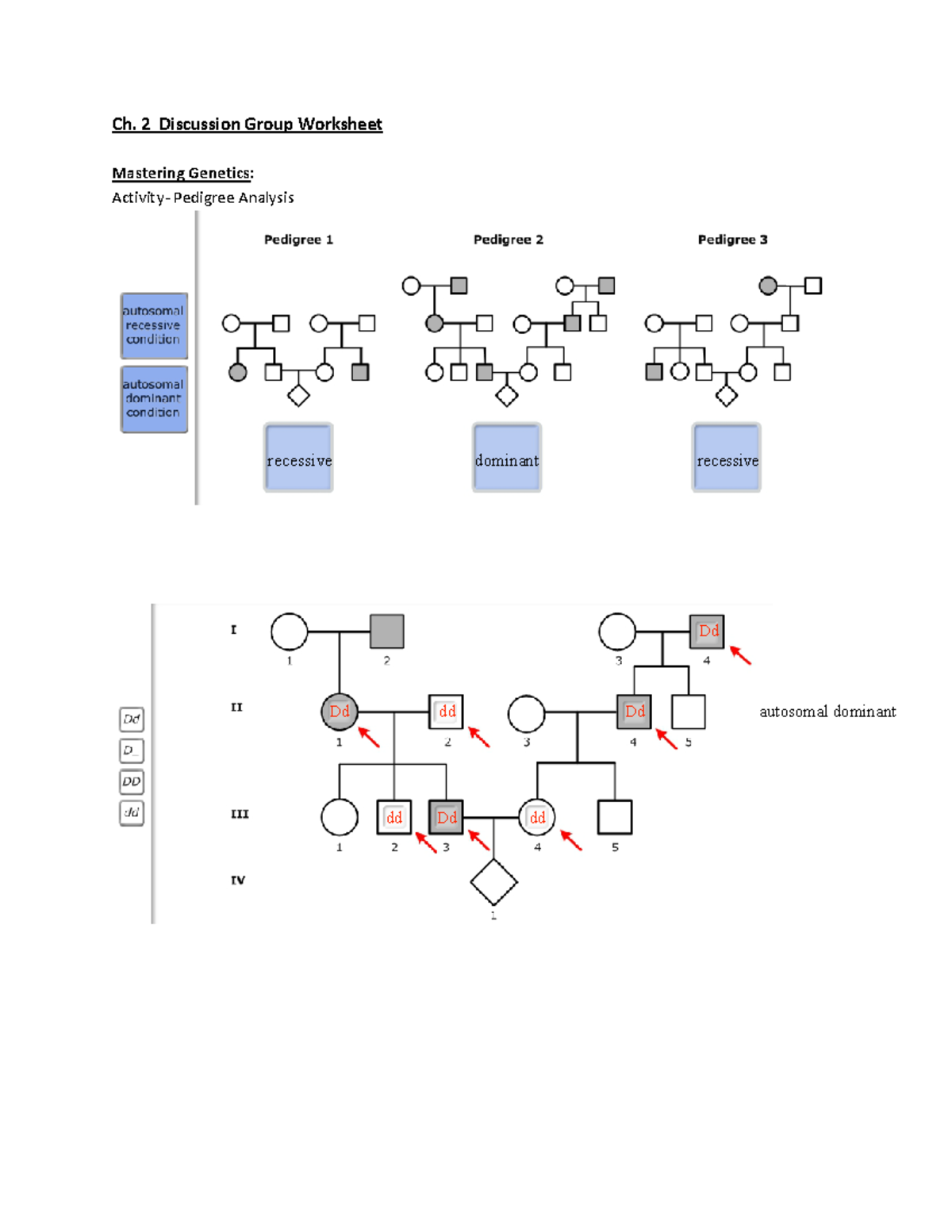 Chapter 2 Material Ch. 2 Discussion Group Worksheet Mastering
