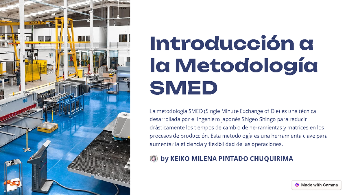 Introduccion a la Metodologia SMED - Introducción a la Metodología SMED ...