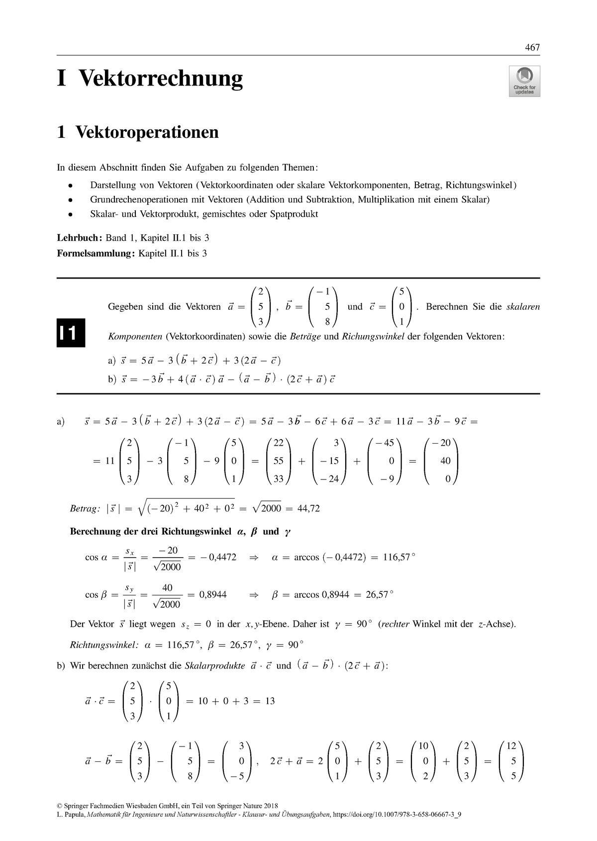 Vektorrechnung EIT - I Vektorrechnung 1 Vektoroperationen In Diesem ...