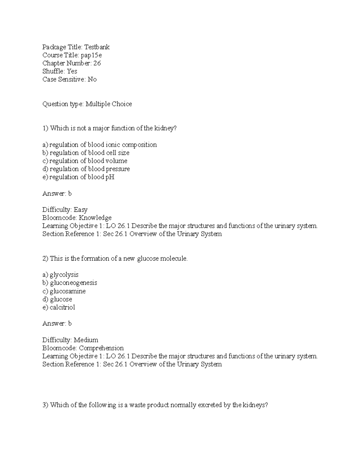 Ch26 - practice questions for the chapter - Package Title: Testbank ...