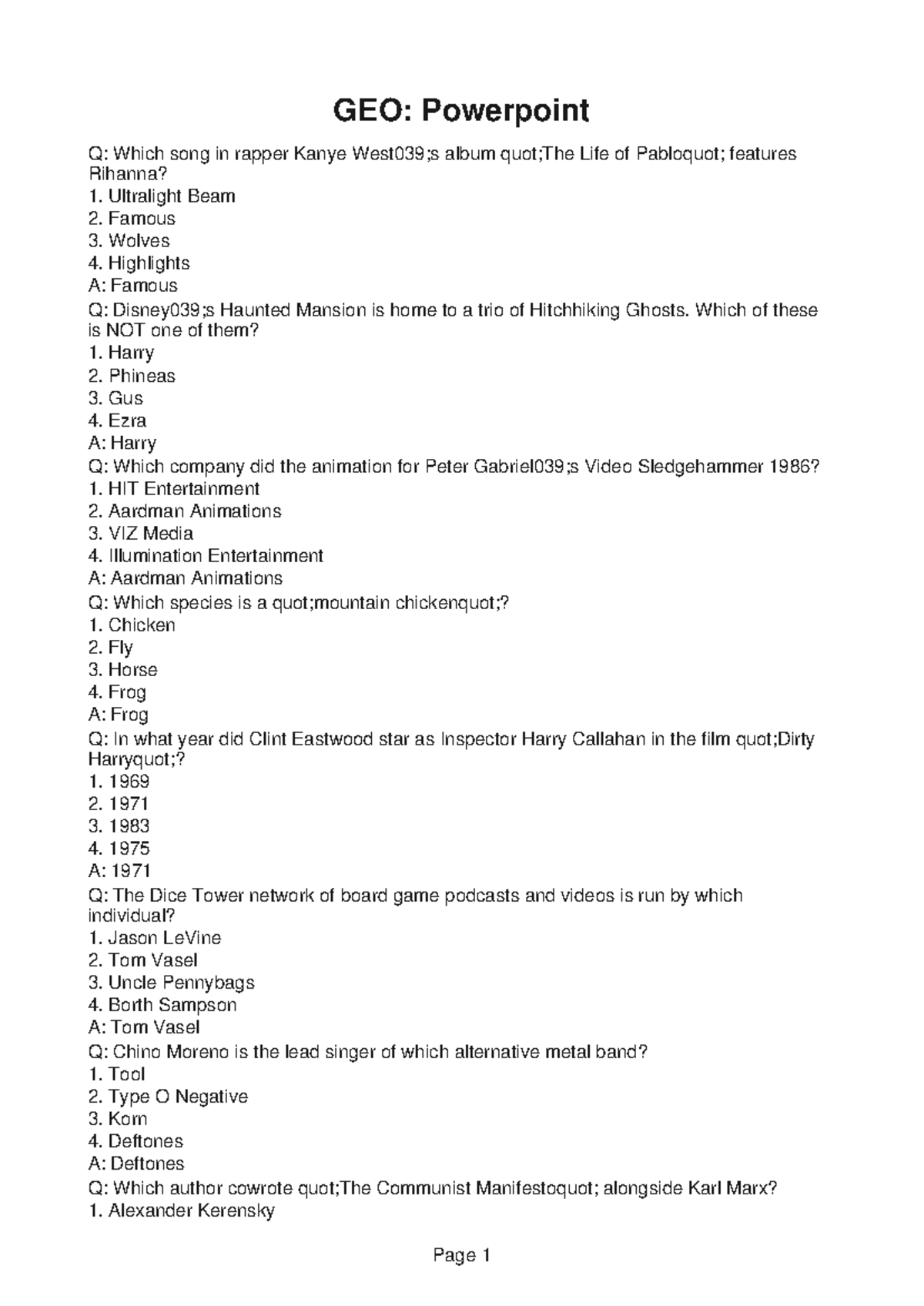 GEO285-Research-5 - research about geometry day 1 - GEO: Powerpoint Q ...