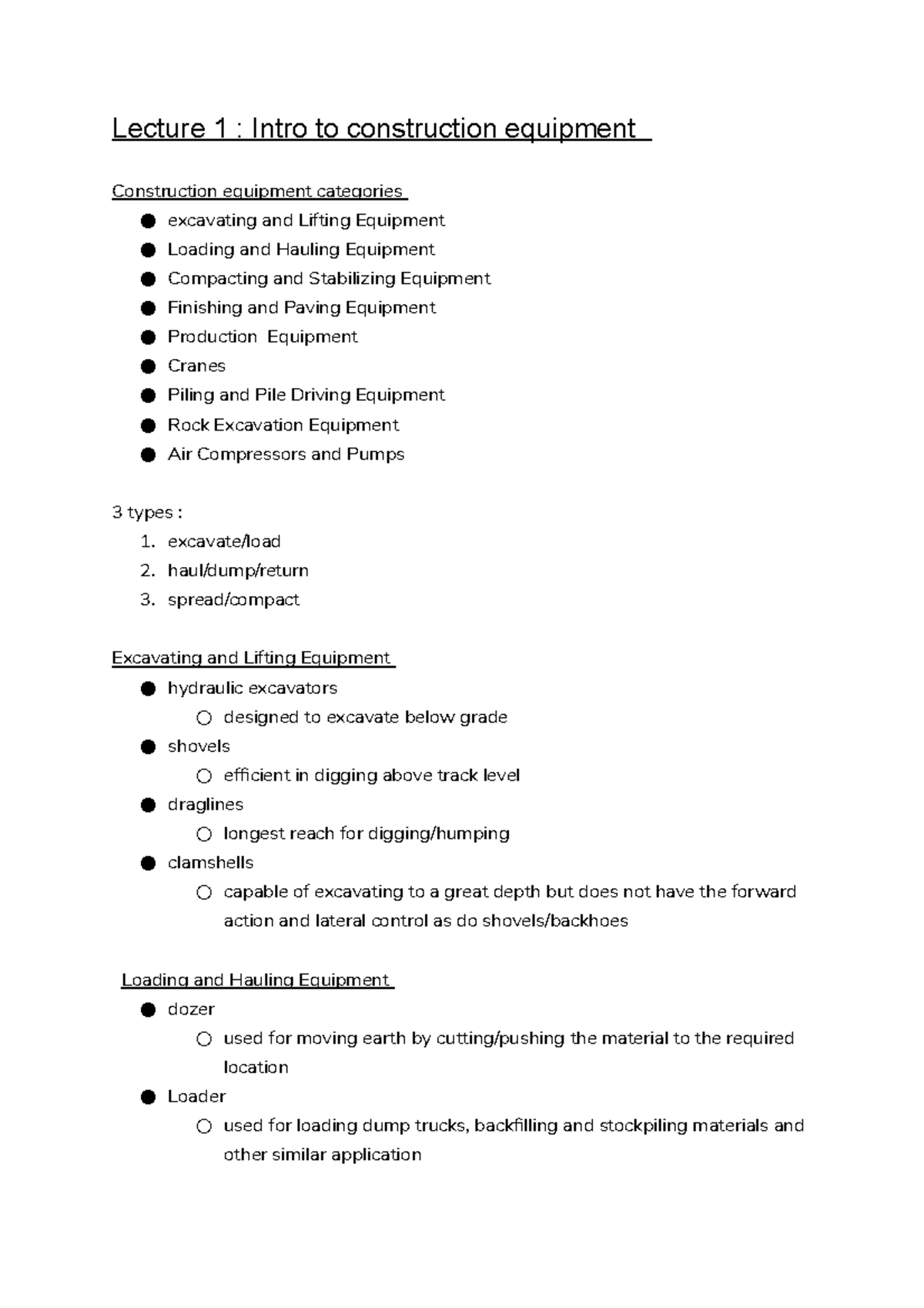Intro to Construction Equipment and Equipment Economics Studocu