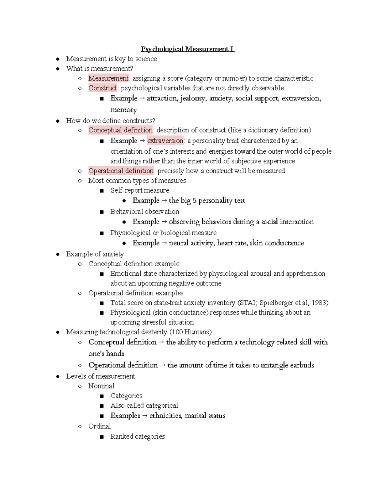 PSYCH241 - Psychological Measurement - Psychological Measurement I ...