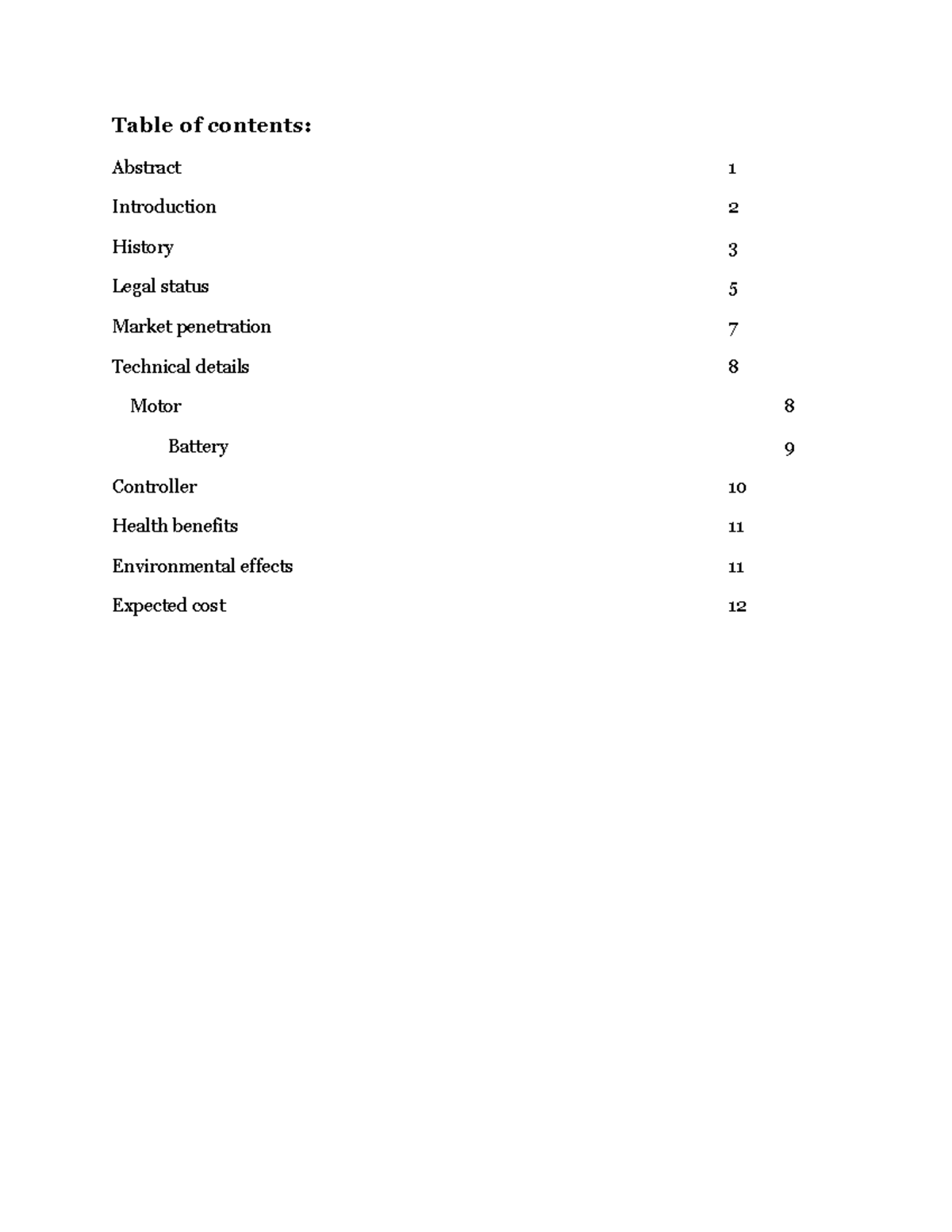 Synopsis-on-e-bike-project compress - Table of contents: Abstract ...