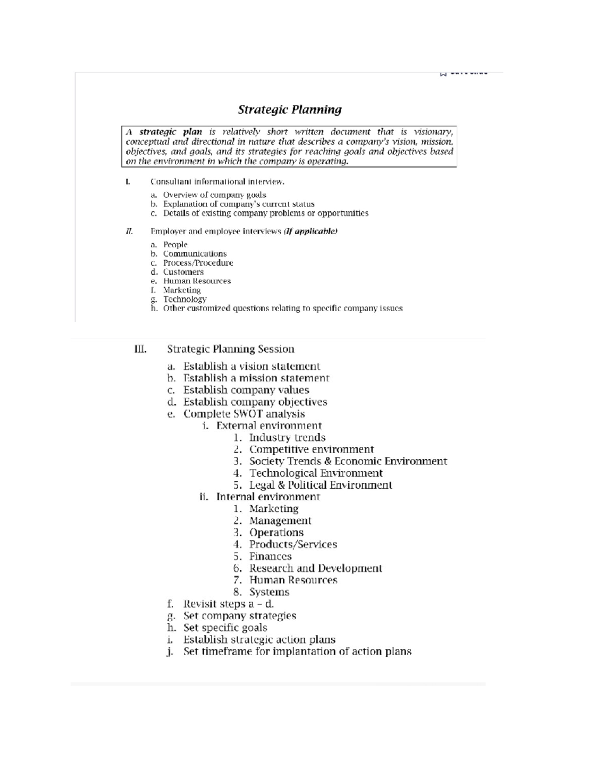 Strategic Planning-BES - Introduction to Business Management - Studocu