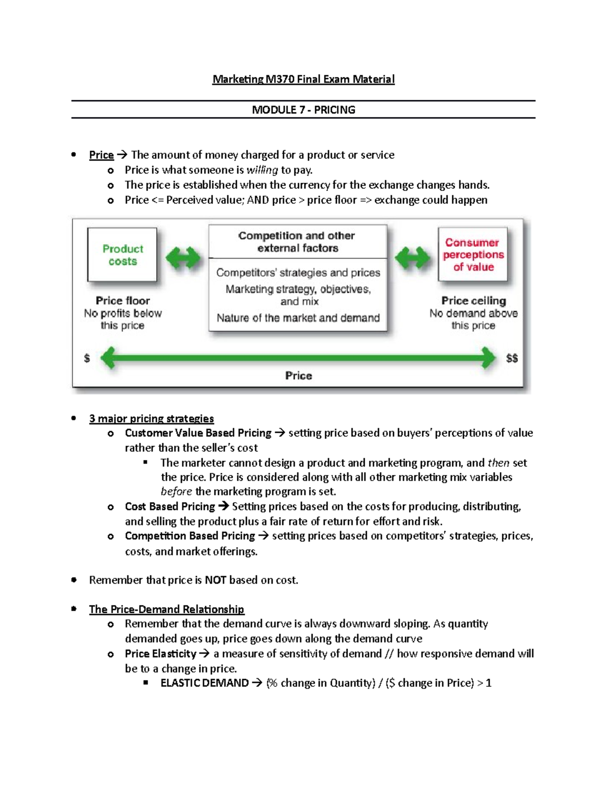 Marketing M370 Final Exam Material Bus Be 375 Studocu
