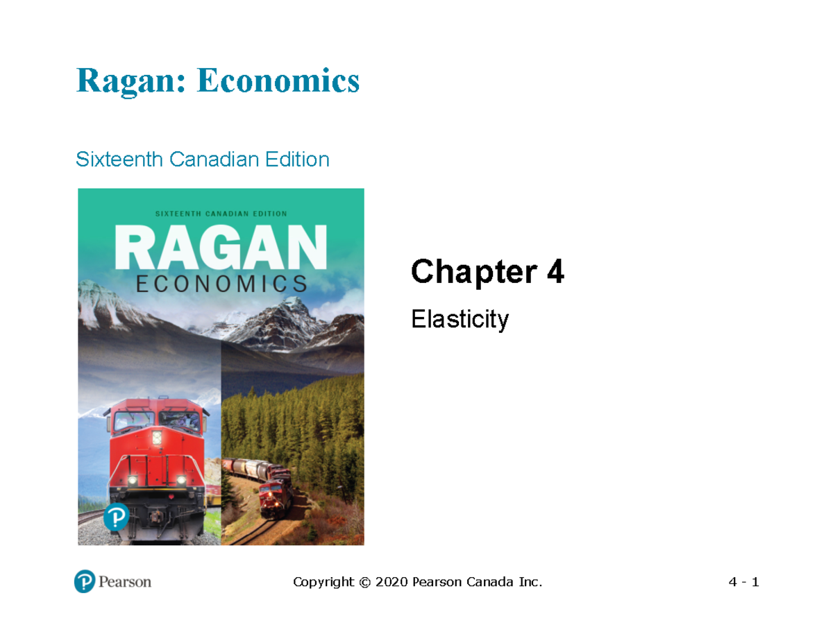 ECON201 Chapter 4 Elasticity 4 1 Ragan Economics Sixteenth