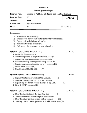 AN-3-I 22397 - PYQP of MML 1 - Scheme - I Sample Question Paper Program ...