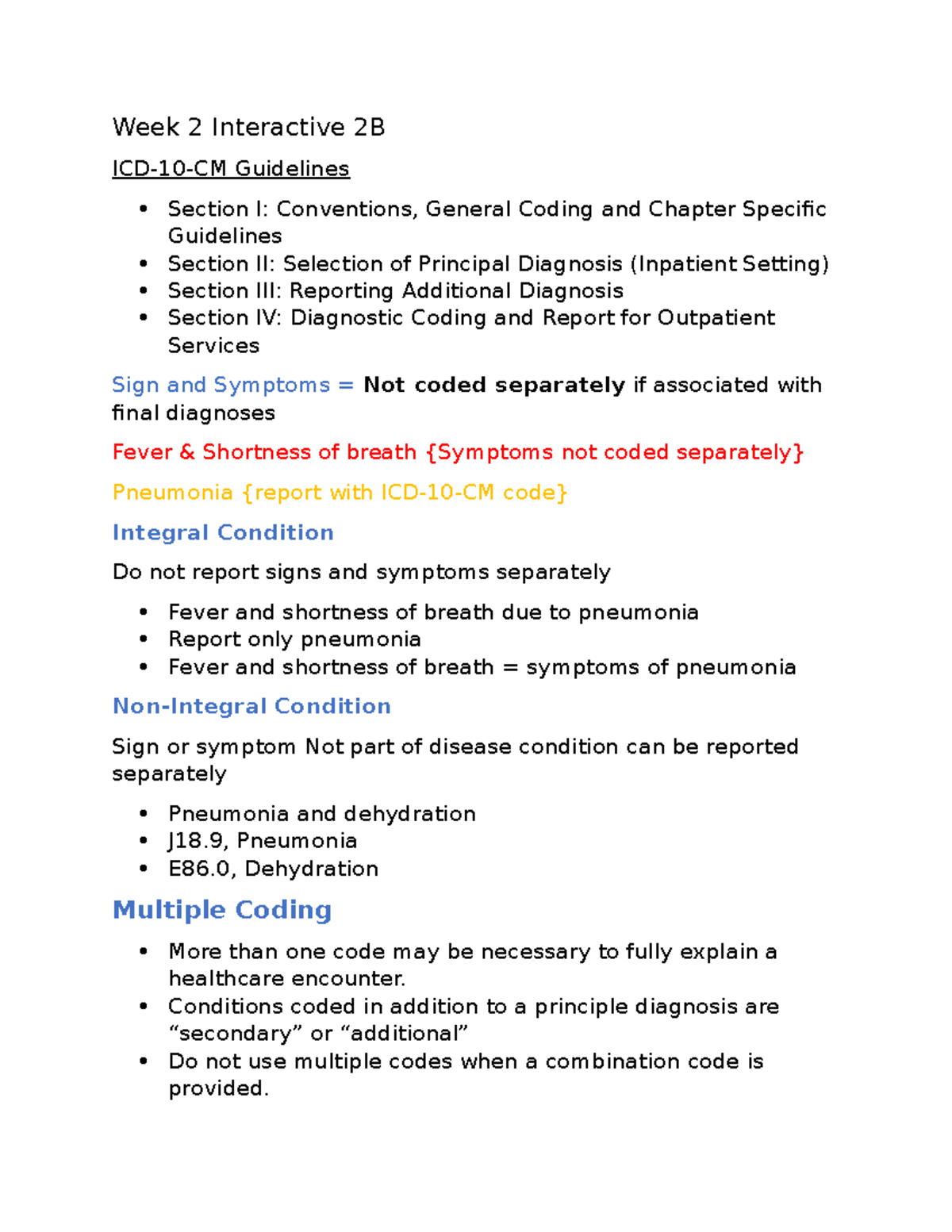 Week 2 Interactive 2B - Conditions Coded In Addition To A Principle ...