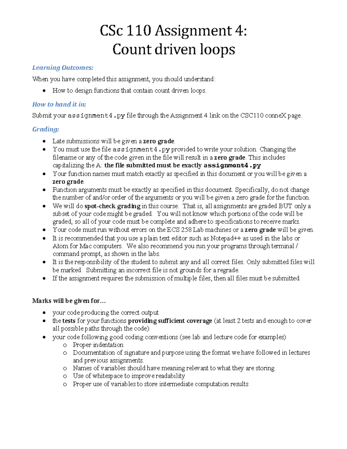 Csc110-assign 4 - This material is intended for practice. These ...