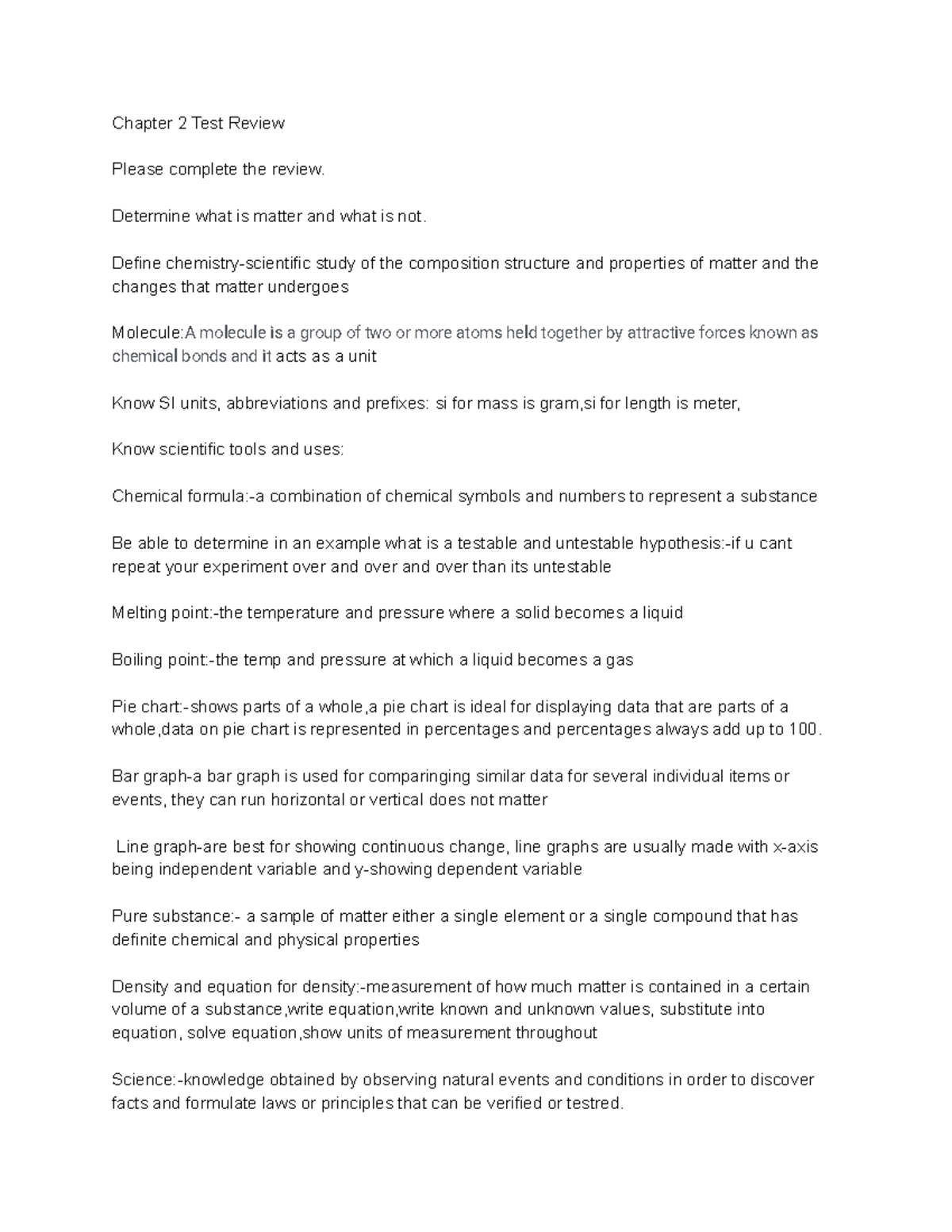 Landon Matlock - Chapter 2 Test Review - Chapter 2 Test Review Please ...