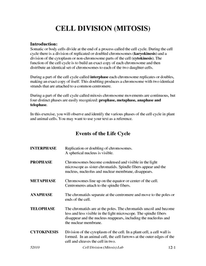 AS And A Level Biology B Core Practical 3 Mitosis (Student, Teacher ...