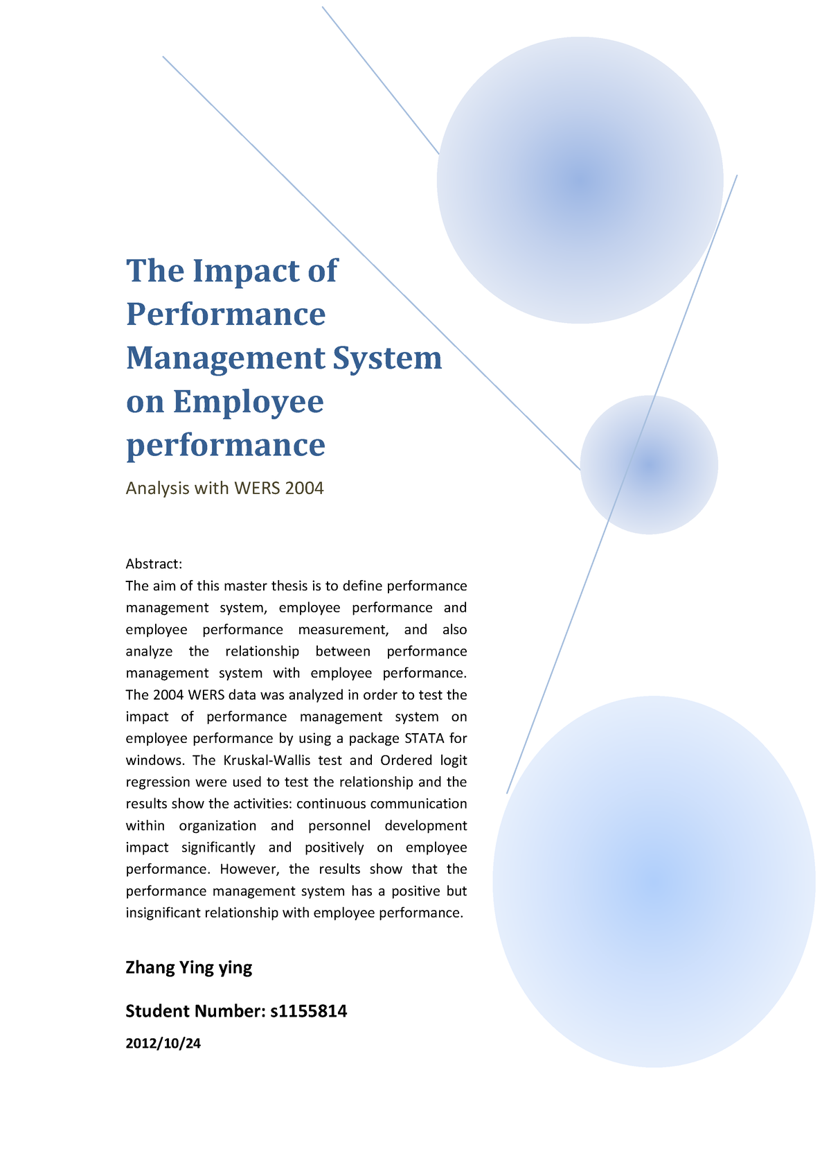 performance management thesis