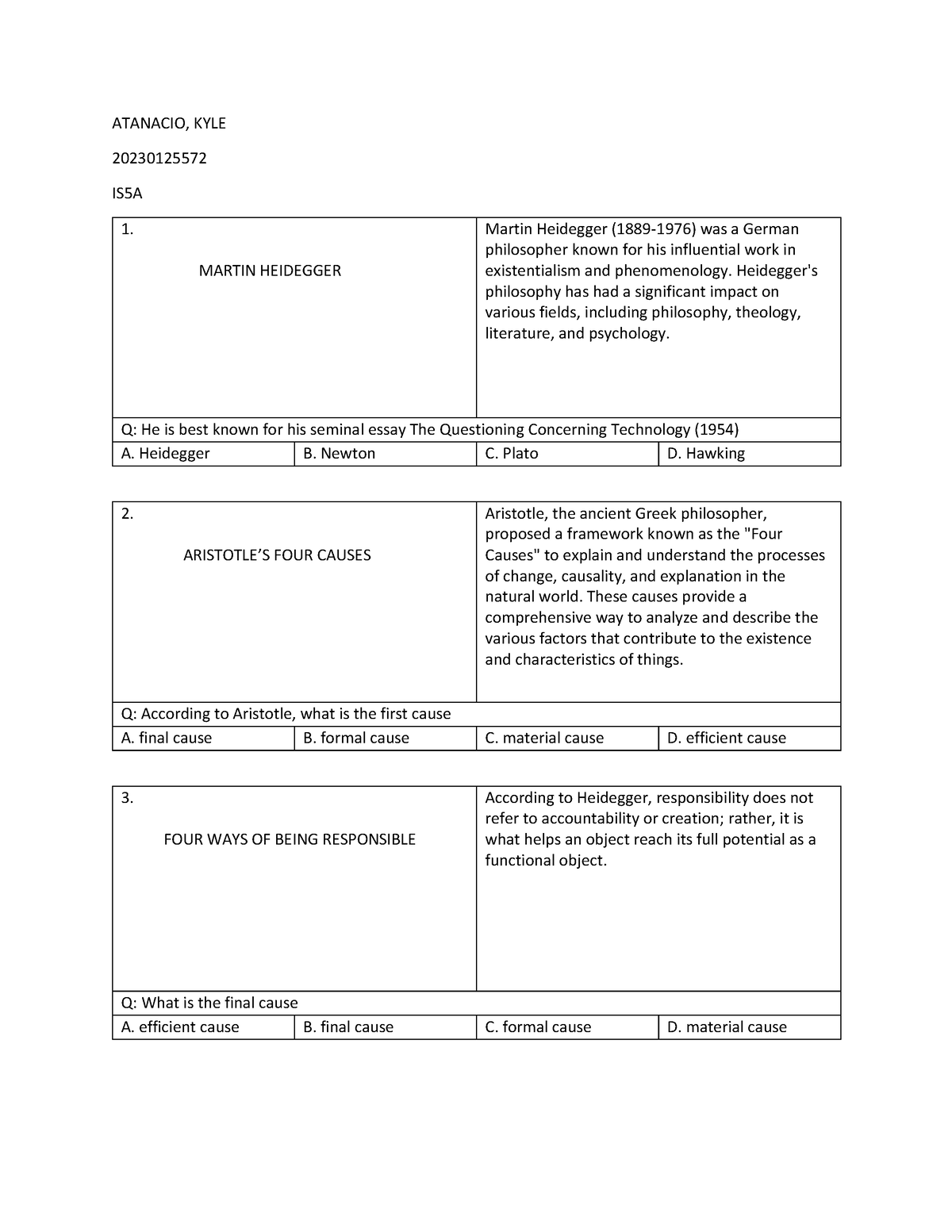 sts assignment reviewer - ATANACIO, KYLE 20230125572 IS5A 1. MARTIN ...