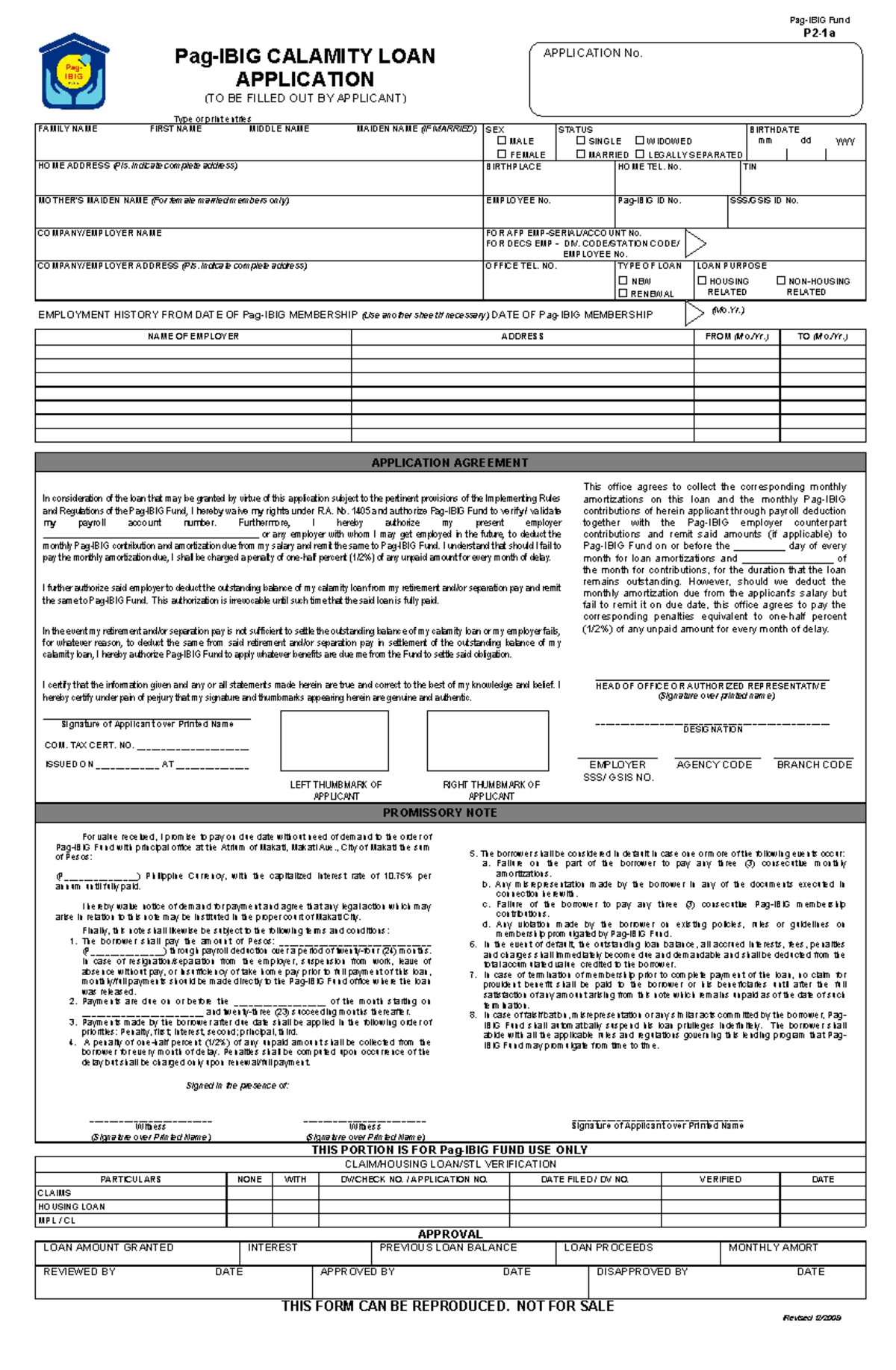 Pag Ibig Fund Salary Loan Form