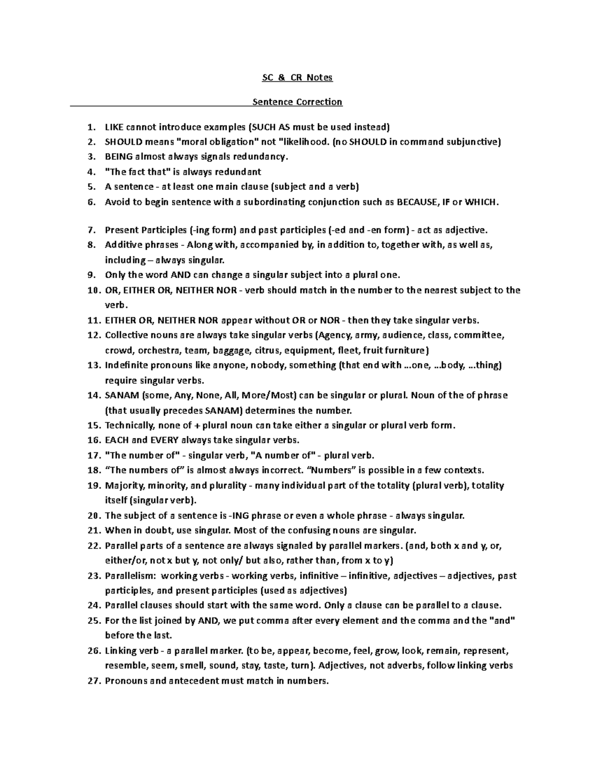 SC CR Notes Compilation for good preparation of GMAT - Political ...