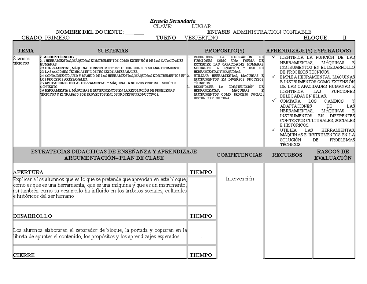 Planeacion Bloque 2 - formato de planeación - Escuela Secundaria CLAVE