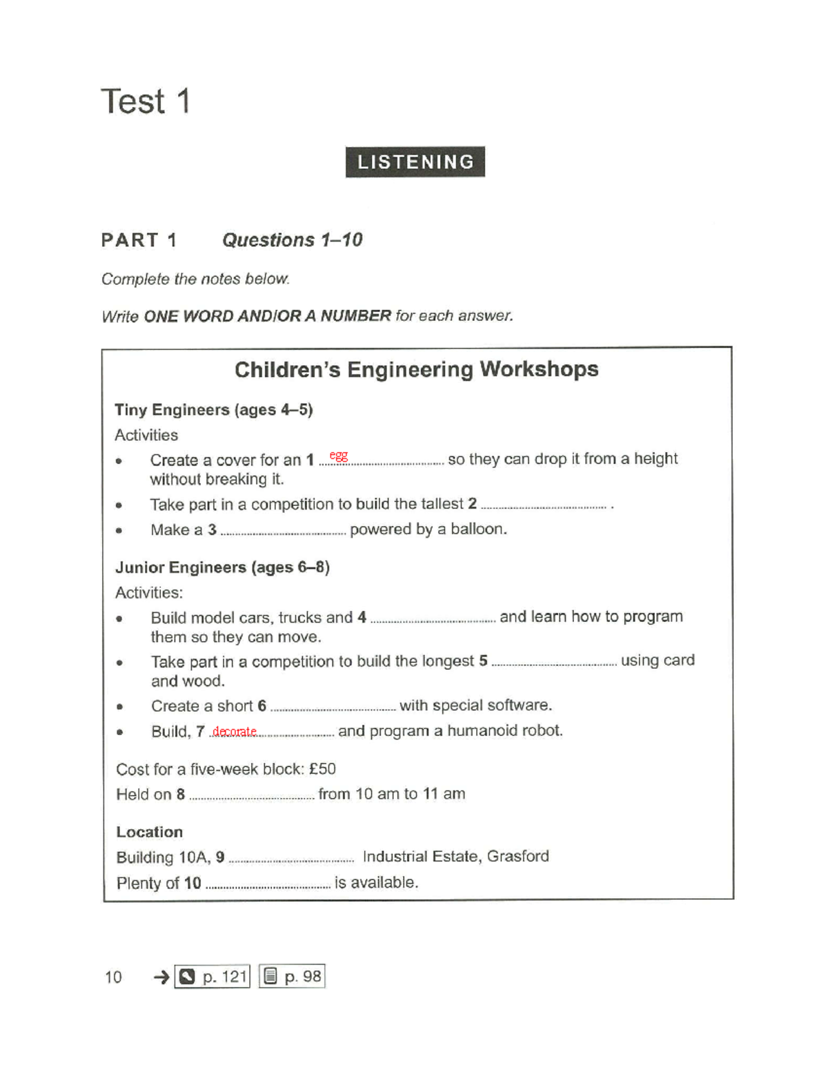 Cambridge Ielts 16 Test 1 - Test 1 LISTENING PART 1 Questions Complete ...