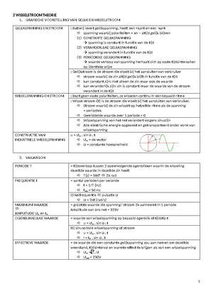 1 Gelijkstroom Theorie - 1. SPANNING + STROOM SPANNING EENHEID SYMBOOL ...