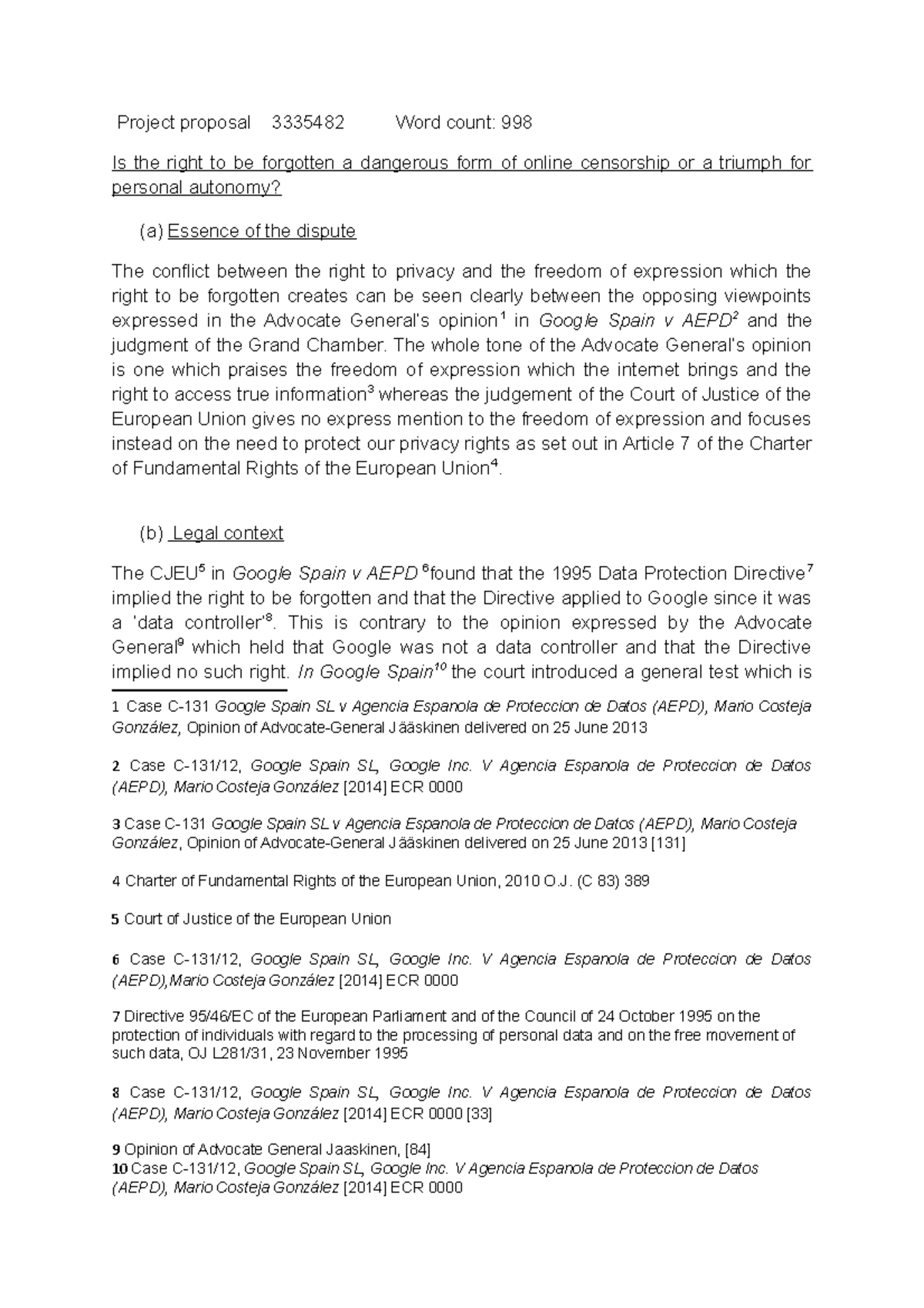 Sample proposal - Lecturer - Emmanouela Mylonaki - LAW6TLP - LSBU - Studocu