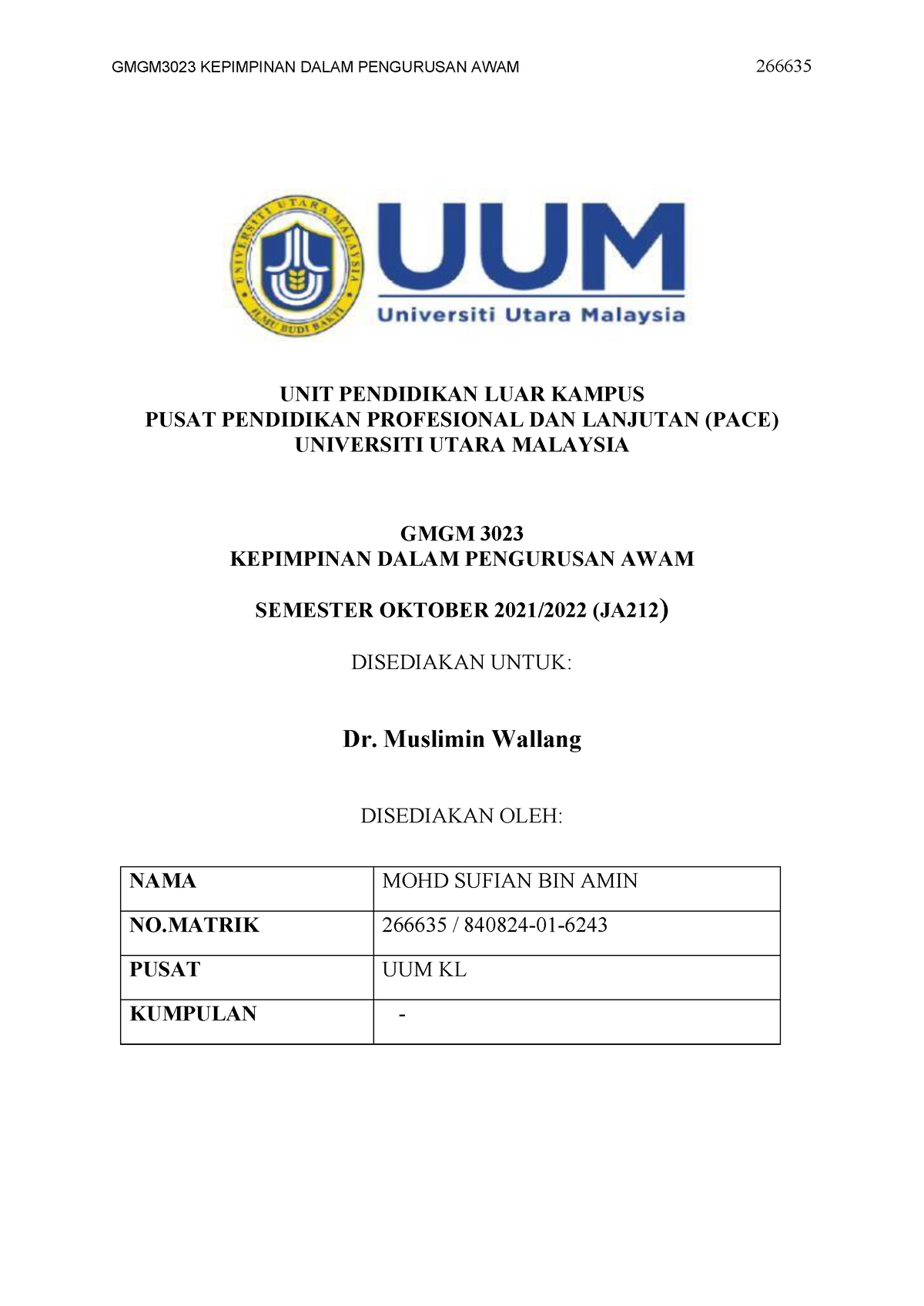 contoh assignment komunikasi