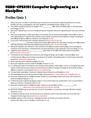Computer Engineering as a Discipline midterm Quiz 2 - Started on Friday ...