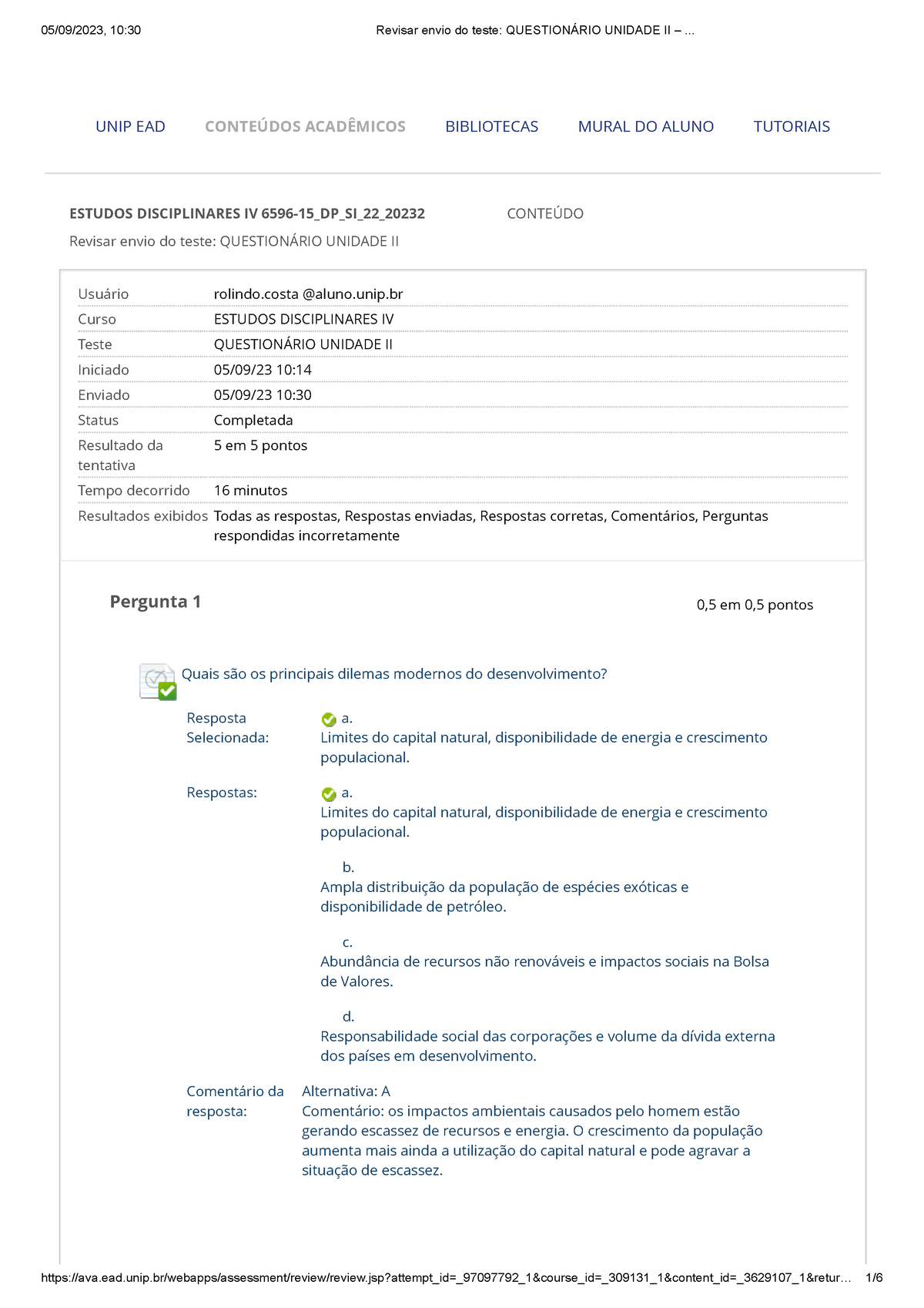 Estudos Disciplinares IV Questionário Unidade II – - Revisar Envio Do ...