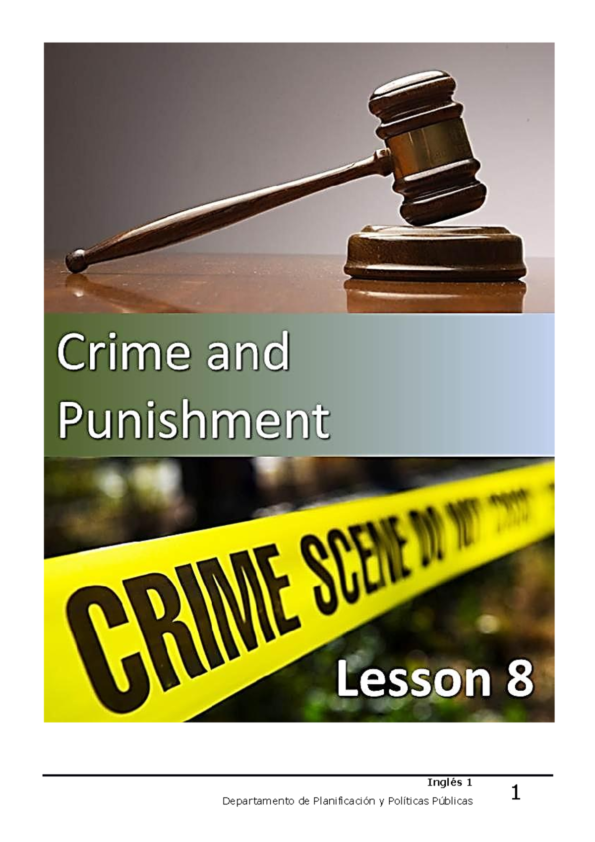 Ingles 1 Depto Py PP Key 8 Lesson 8 Crime and punishment Inglés 1