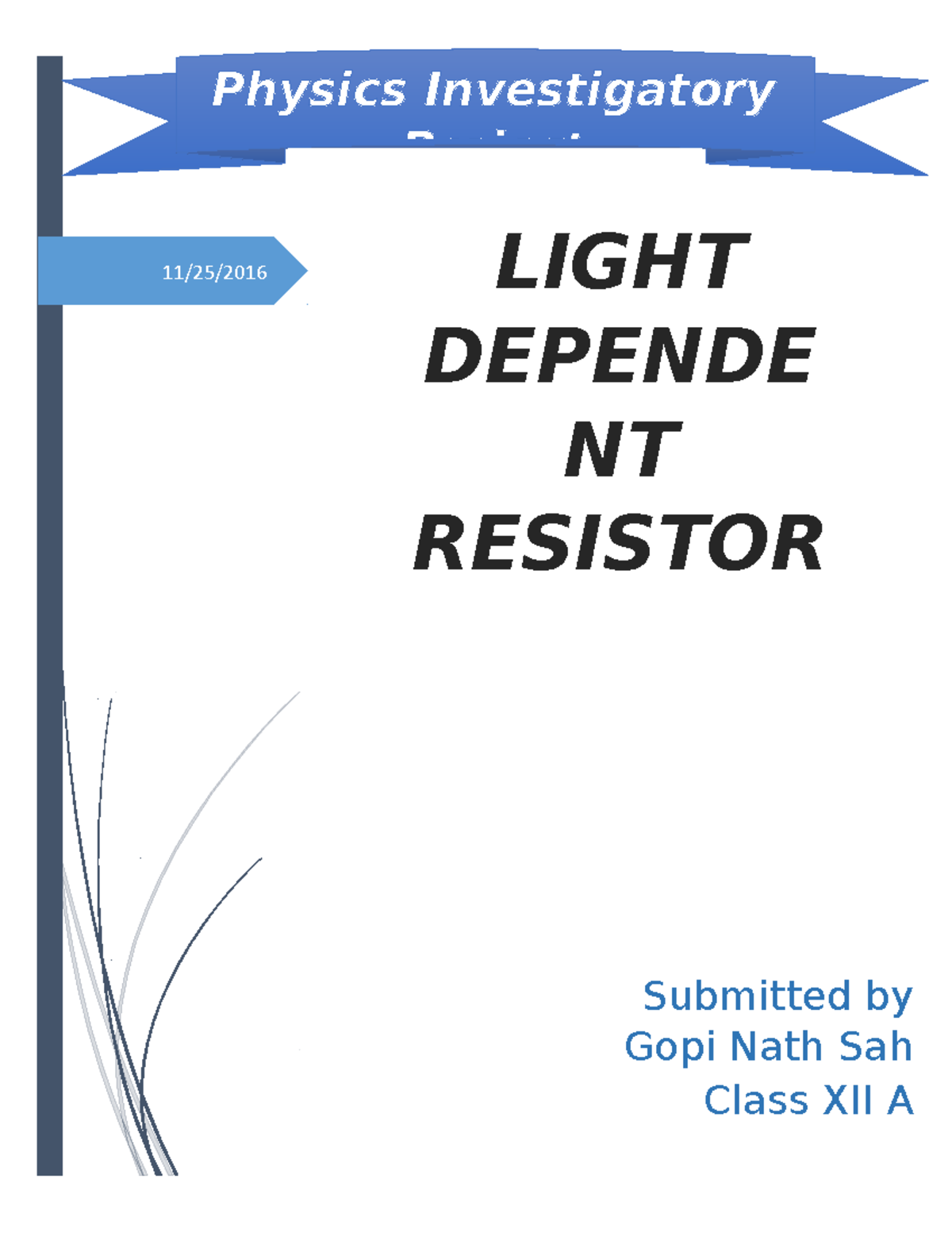 Physics Investigatory Project Light DEPE - 11/25/ Physics Investigatory ...