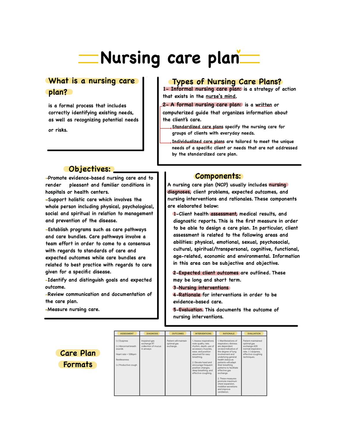 Nursing Care Plan Types Of Nursing Care Plans Is A Formal Process 